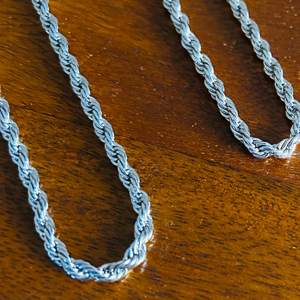 New Elegant Silver Plated Rope Link Chain Necklace